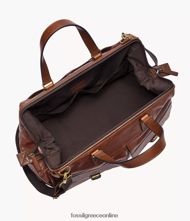 Fossil άνδρες μίλια duffle FVT06R1636 τσάντα σκούρο καφέ