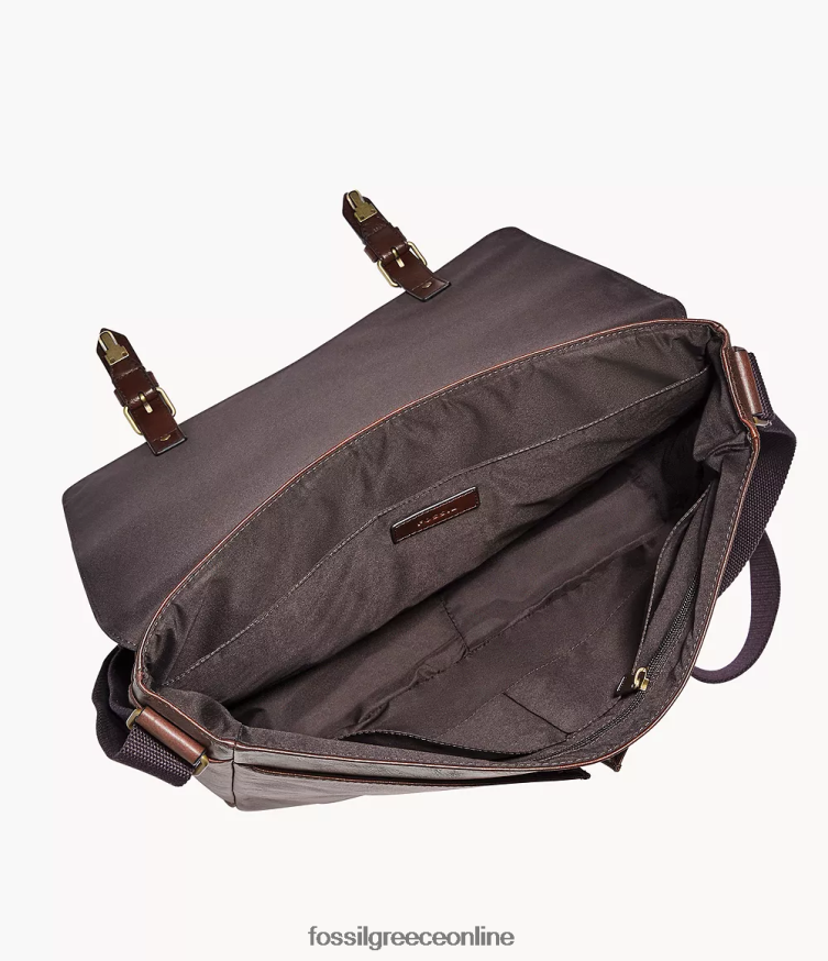 Fossil άνδρες μιλίων αγγελιοφόρος FVT06R1634 τσάντα σκούρο καφέ