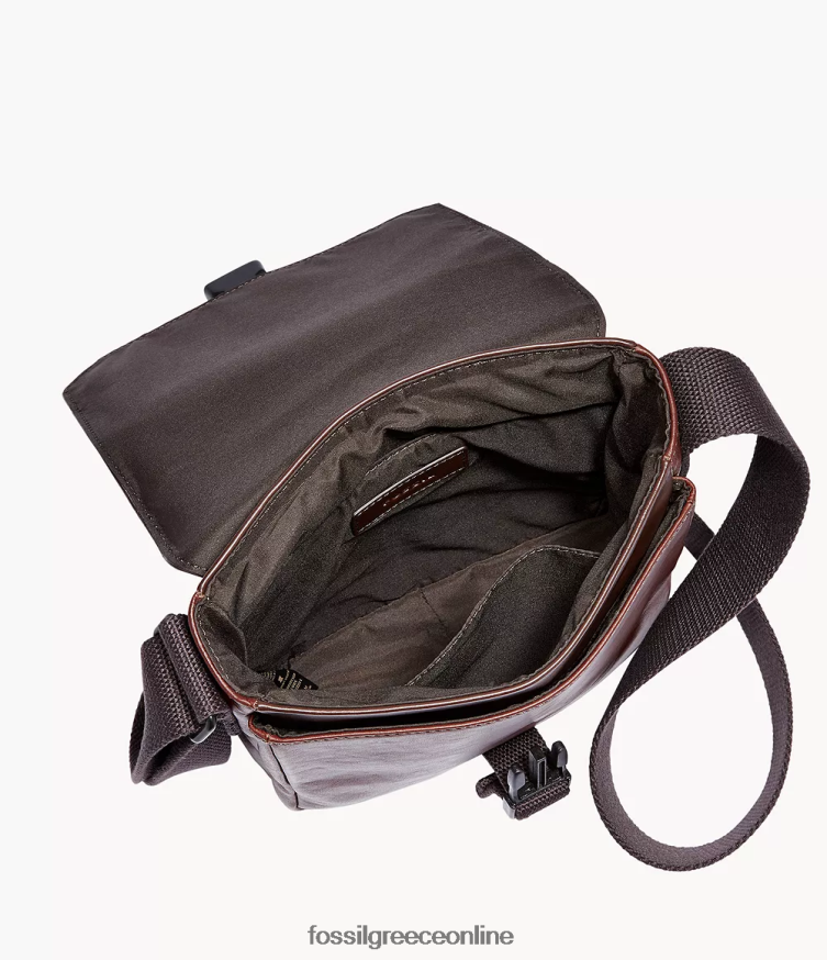 Fossil άνδρες γουέστον κούριερ FVT06R1646 τσάντα σκούρο καφέ